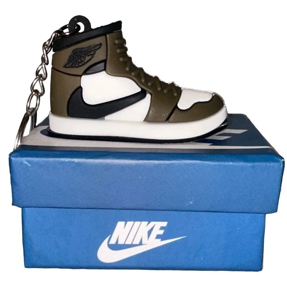 Air Jordan 1 High Top Nike Key Chain/ Bag Charm Grey, Black & White Comes w/box